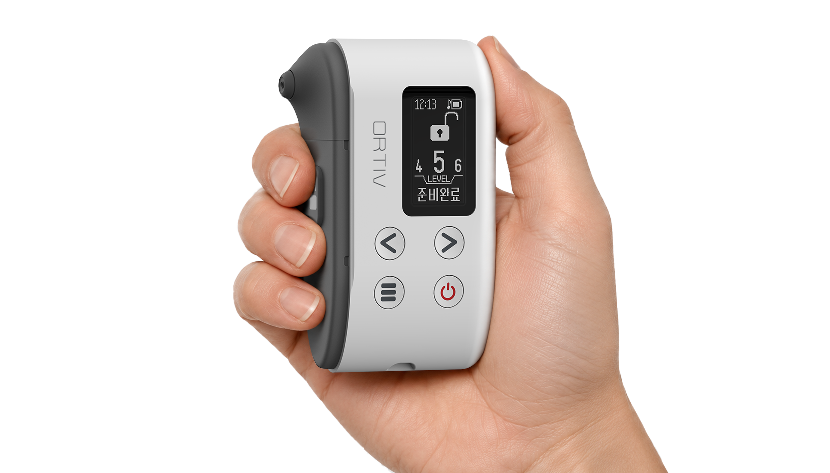 ORTIV dual-lock system — SAFETY button